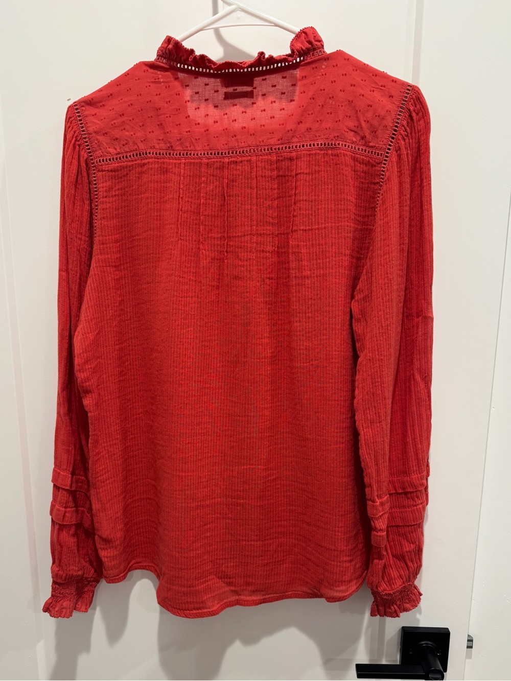 Faherty Coral Button-Down Ruffled Cuff Blouse - Picture 5 of 10